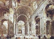 Giovanni Paolo Pannini St. Peter Basilica, from the entrance oil